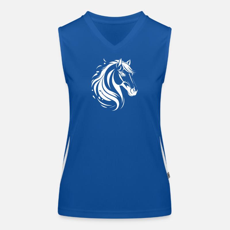 Dynamisches modernes Pferdeportrait Funktionelles Kontrast-Tank Top für Frauen