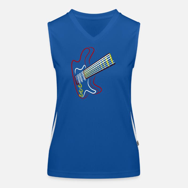 Electric Guitar Neon Design Women's Functional Contrast Tank Top