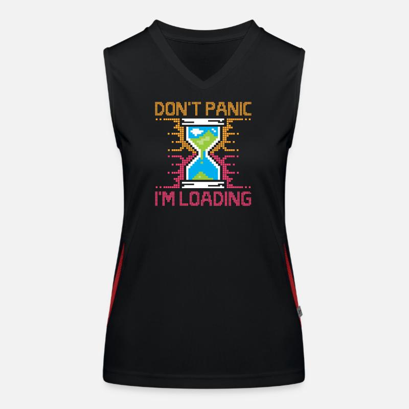 Don't Panic – Pixel Loading Sanduhr Funktionelles Kontrast-Tank Top für Frauen