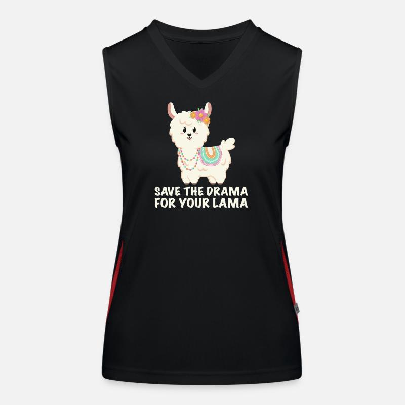 Save the drama for your lama Women's Functional Contrast Tank Top