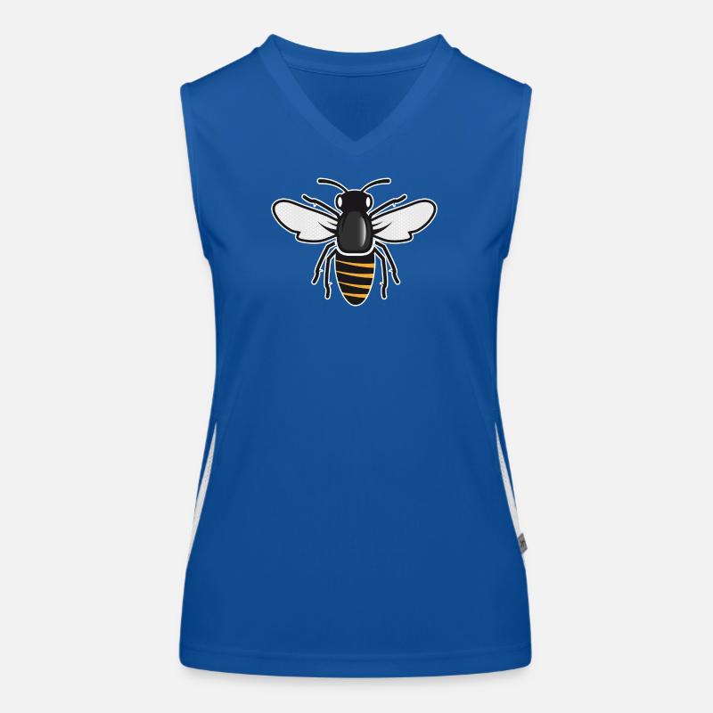 Stilisierte Biene - Insektenmotiv im Patch-Stil Funktionelles Kontrast-Tank Top für Frauen