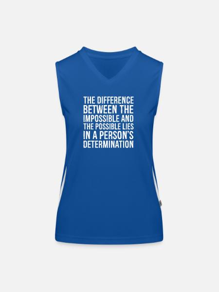 la différence entre l’impossible et le - Débardeur respirant contrasté Femme - bleu/blanc - Devant