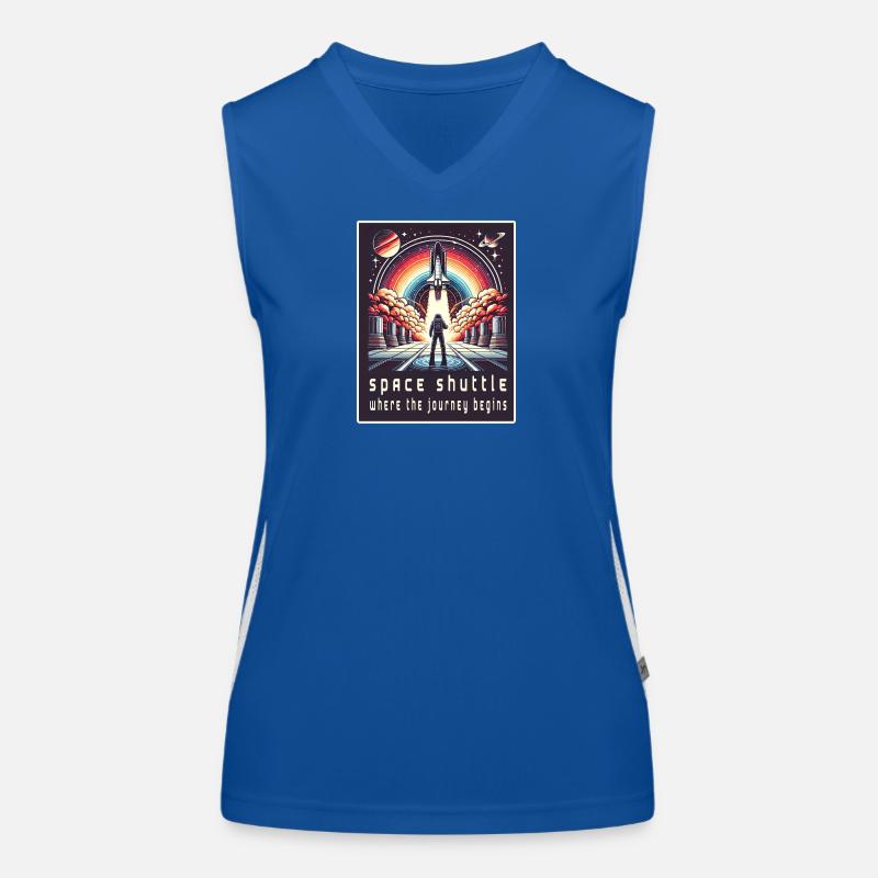 Space Shuttle - Die Reise beginnt Funktionelles Kontrast-Tank Top für Frauen
