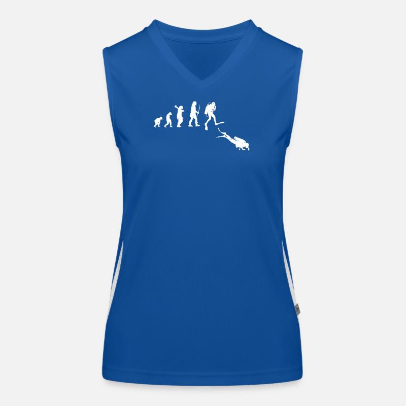 Evolution of Human Progress Illustration Women's Functional Contrast Tank Top