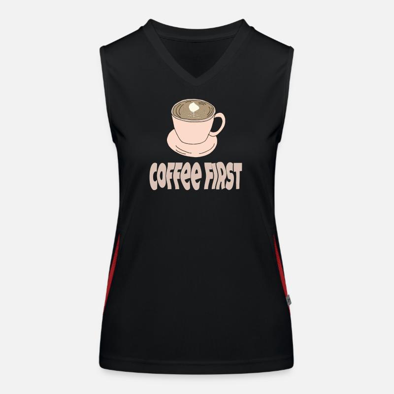 coffee first Funktionelles Kontrast-Tank Top für Frauen