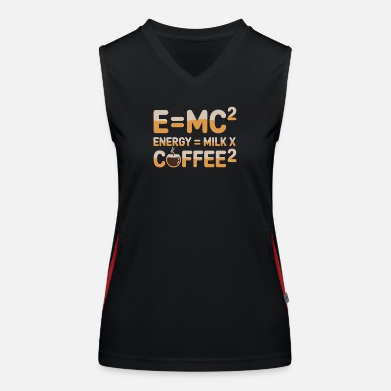 E=MC2 Physik Spruch Koffein Nerd Energie Kaffee Funktionelles Kontrast-Tank Top für Frauen