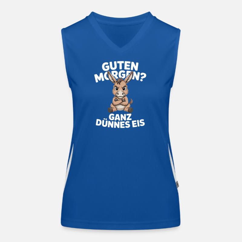Good morning? Very thin ! Funny donkey Women's Functional Contrast Tank Top