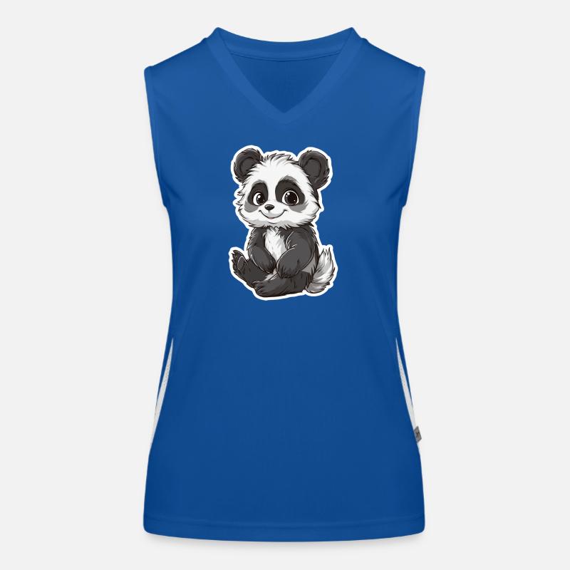 Cute Panda Bear Women's Functional Contrast Tank Top