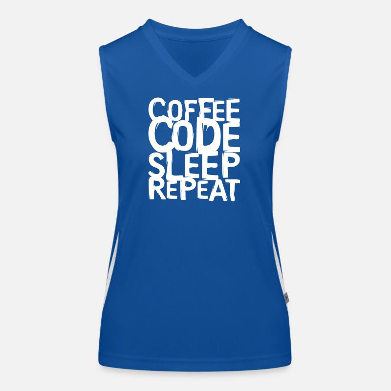 coffee code Programmierer - Informatik Arbeit Logo Funktionelles Kontrast-Tank Top für Frauen