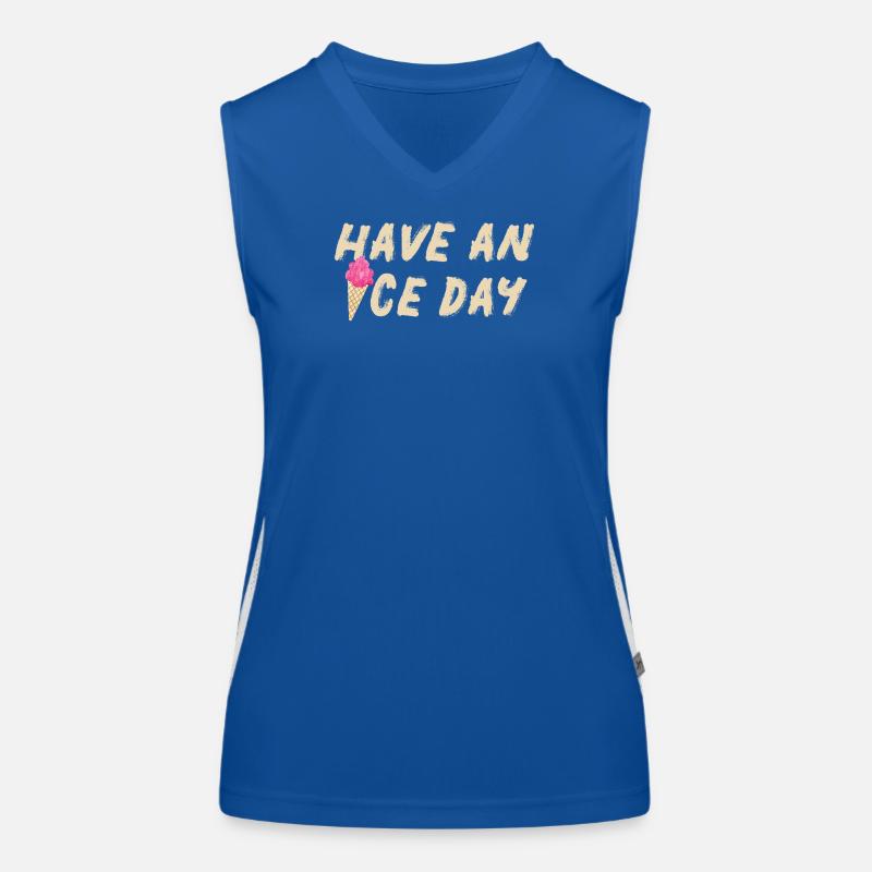 Icecream nice Day Eis Eisdiele Gruß coole Quotes Funktionelles Kontrast-Tank Top für Frauen