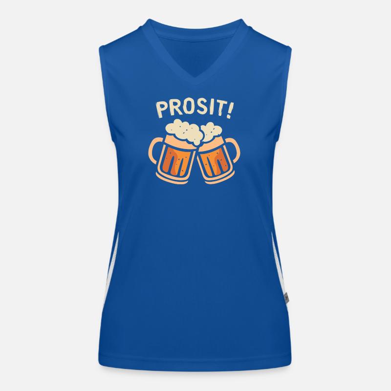 prosit Bier Fest - Biergläser Comic und Cartoon Funktionelles Kontrast-Tank Top für Frauen