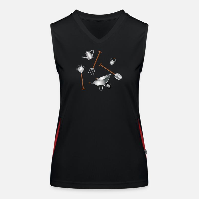 Classic Garden Tools Set Illustration Women's Functional Contrast Tank Top