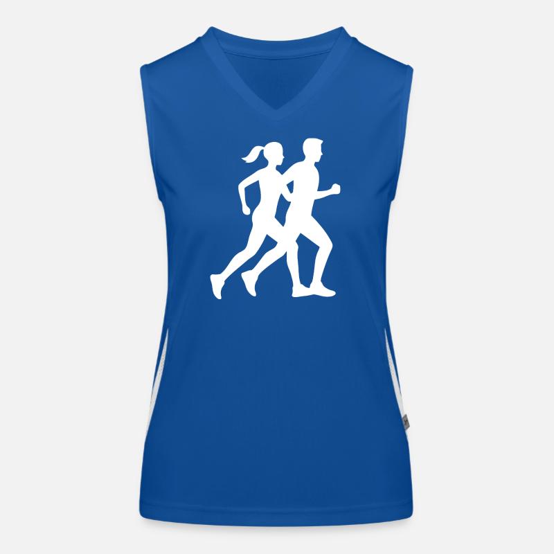 Conception dynamique de la silhouette de course à pied Débardeur respirant contrasté Femme