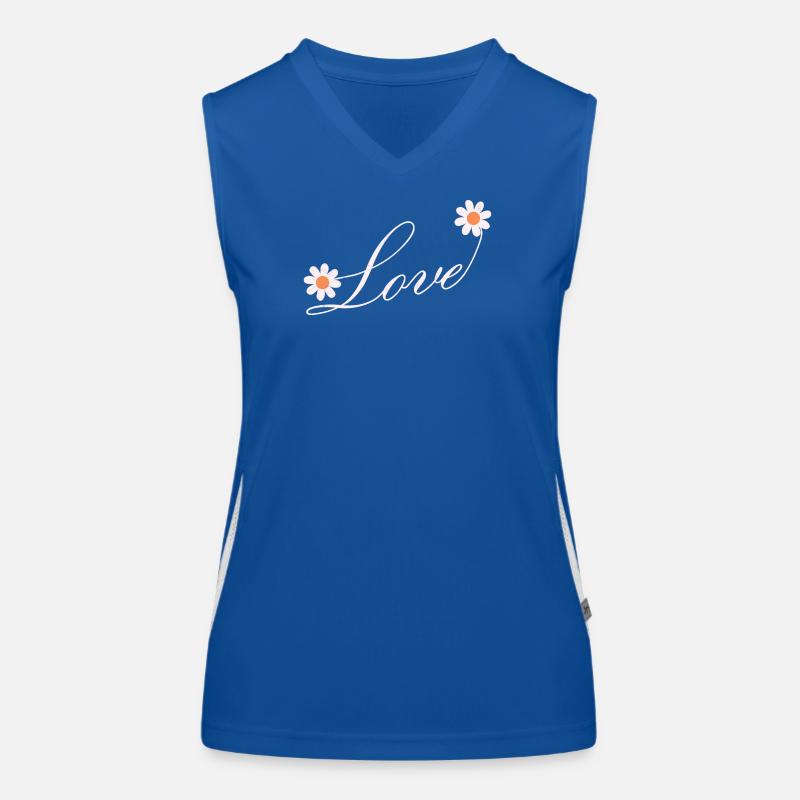 Conception de script d’amour floral Débardeur respirant contrasté Femme
