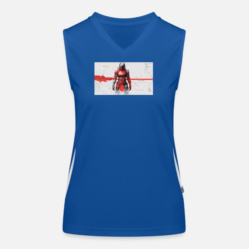 Futuristic Cyber Samurai Women's Functional Contrast Tank Top