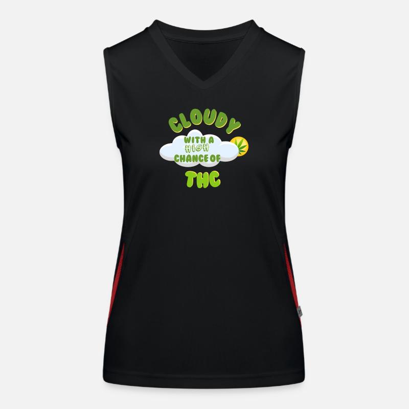Cloudy THC Celebration Design Women's Functional Contrast Tank Top
