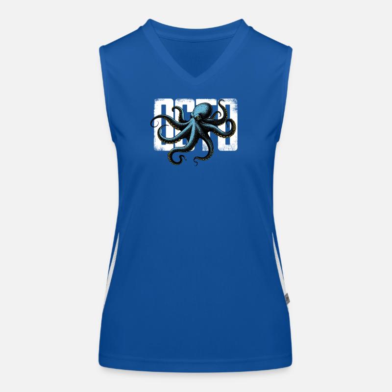 Stylized Octopus Women's Functional Contrast Tank Top