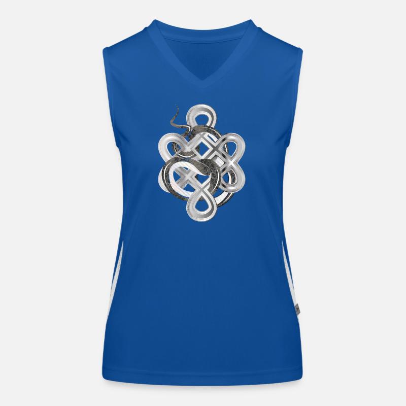 Snake knot in silver look – mystical & noble Women's Functional Contrast Tank Top