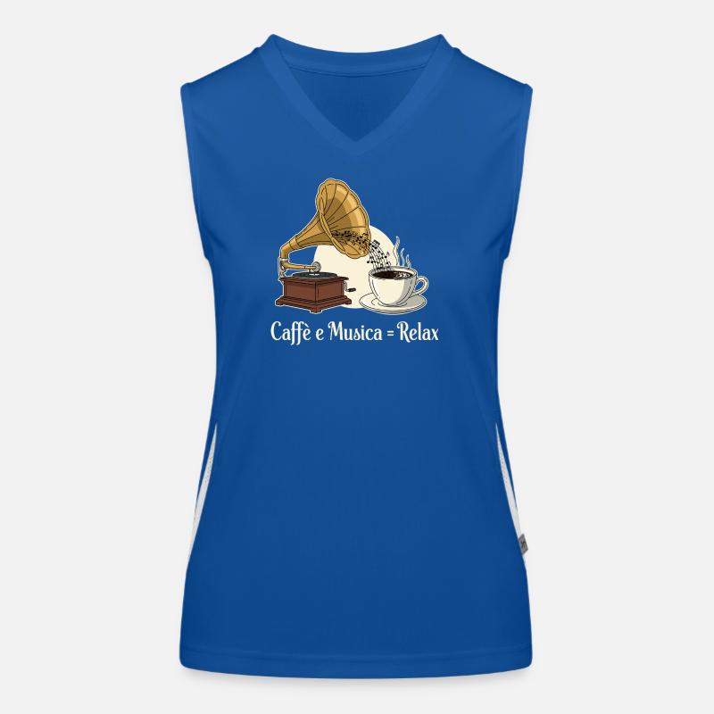Caffè e Musica = Relax Funktionelles Kontrast-Tank Top für Frauen