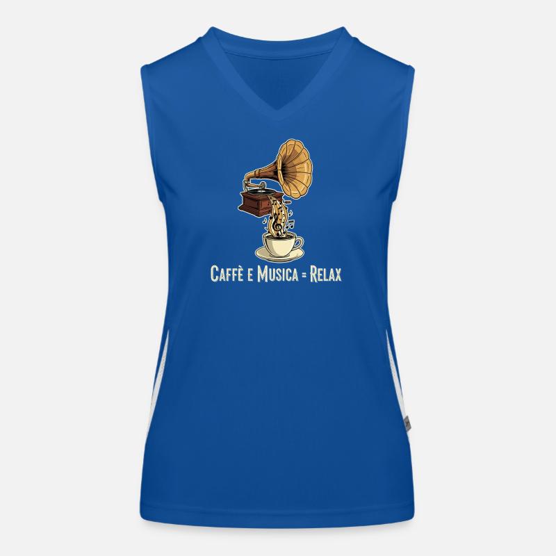 Caffè e Musica = Relax Funktionelles Kontrast-Tank Top für Frauen
