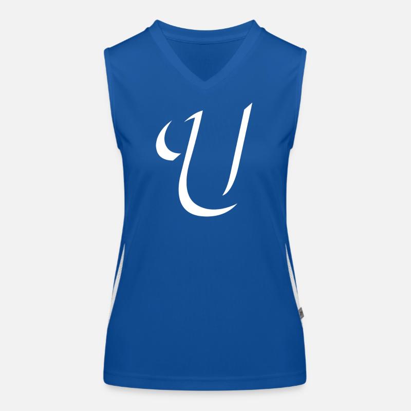 Élégant motif de lettre U avec forme dynamique Débardeur respirant contrasté Femme