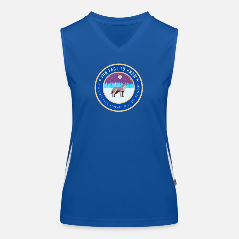 A wolf's eyes appear to glow at night Women's Functional Contrast Tank Top
