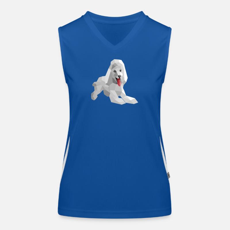 Elegant low poly poodle Women's Functional Contrast Tank Top