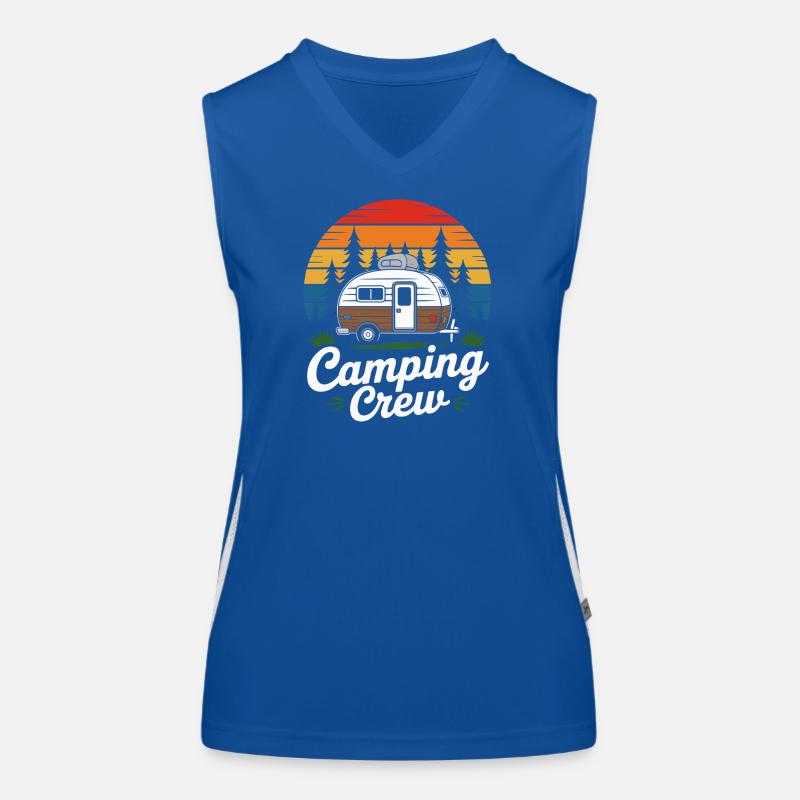 Caravane d’équipage de camping rétro Débardeur respirant contrasté Femme