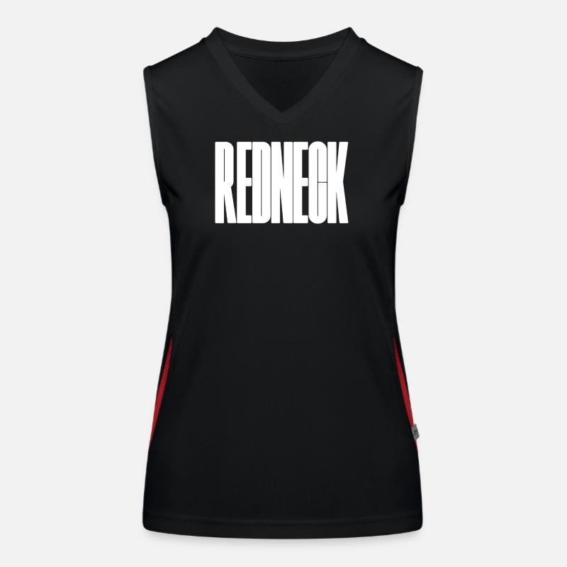 Redneck- big, bold and funny typographical design Women's Functional Contrast Tank Top