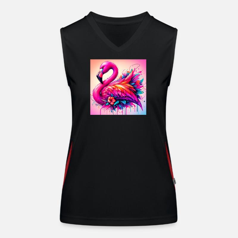 Flamingo Funktionelles Kontrast-Tank Top für Frauen
