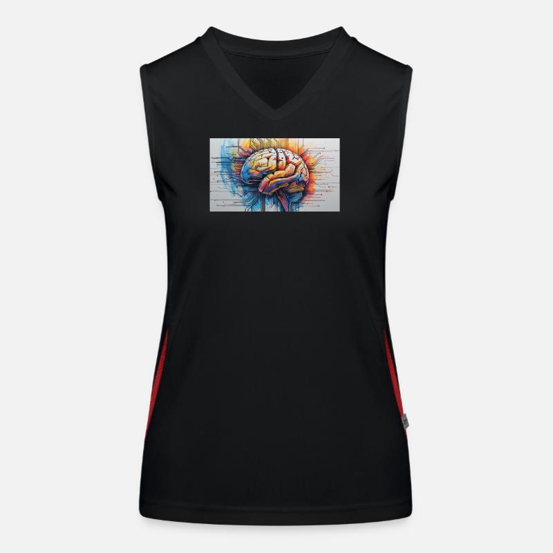 Artificial Brain Colored Circuit Women's Functional Contrast Tank Top