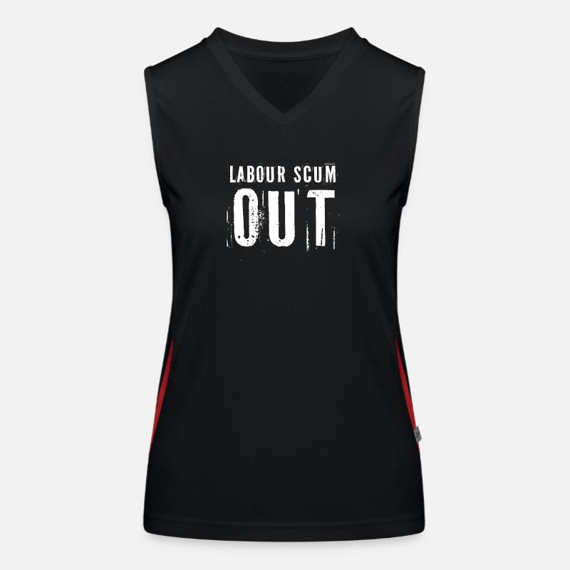 Labour Scum Out Protest Design Women's Functional Contrast Tank Top