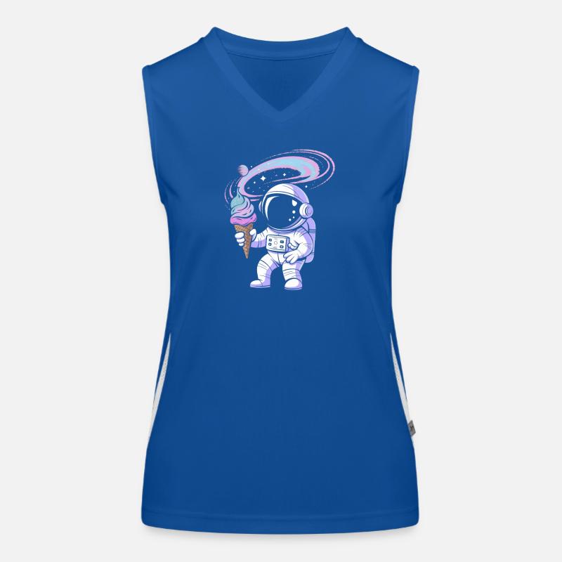 Weltraum-Astronaut mit Eis Funktionelles Kontrast-Tank Top für Frauen