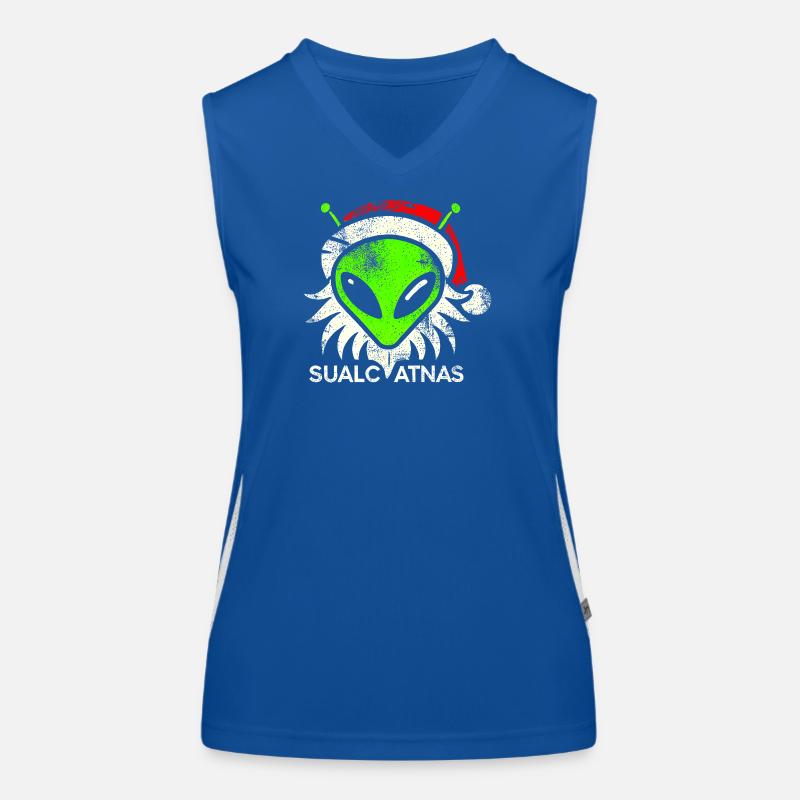 Conception festive de Noël de tête d’extraterrestre Débardeur respirant contrasté Femme