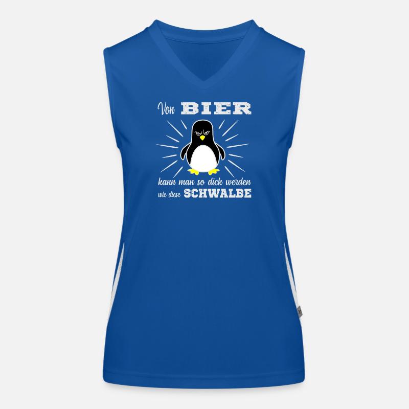 Bier Pinguin Funktionelles Kontrast-Tank Top für Frauen