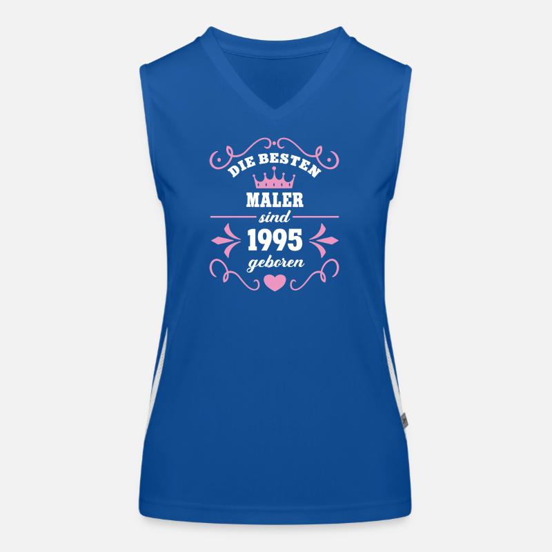 Painter Birthday Vintage 1995 Varnisher Painter Women's Functional Contrast Tank Top