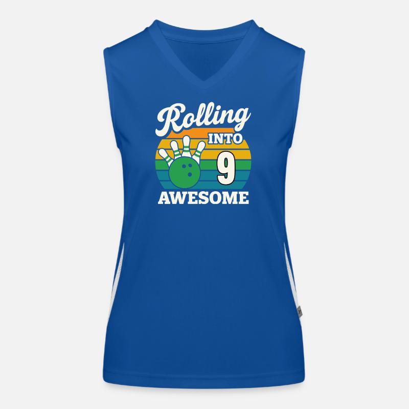 Rolling Into 9 Awesome Bowling Design Funktionelles Kontrast-Tank Top für Frauen