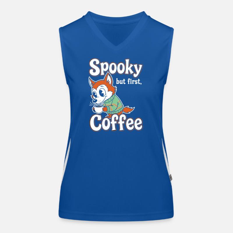 Kuschelfuchs mit Kaffee-Motiv Funktionelles Kontrast-Tank Top für Frauen