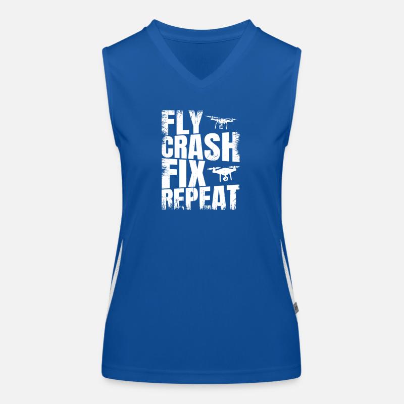 Fly_Crash_Fix_Repeat Funktionelles Kontrast-Tank Top für Frauen