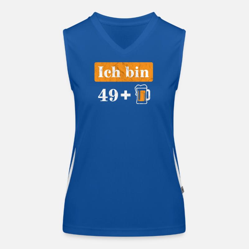 Ich bin 49 plus Bier 50. Geburtstag Funktionelles Kontrast-Tank Top für Frauen