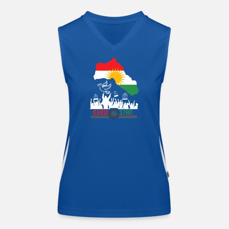Drapeaux kurdes avec Kurdistan Kurde Débardeur respirant contrasté Femme
