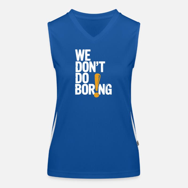 We Don’t Do Boring with Exclamation Point Women's Functional Contrast Tank Top