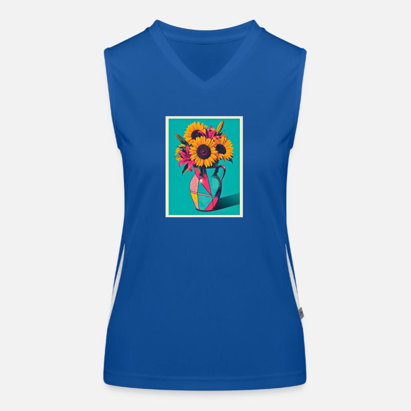 Pop Art Blumenvase Funktionelles Kontrast-Tank Top für Frauen