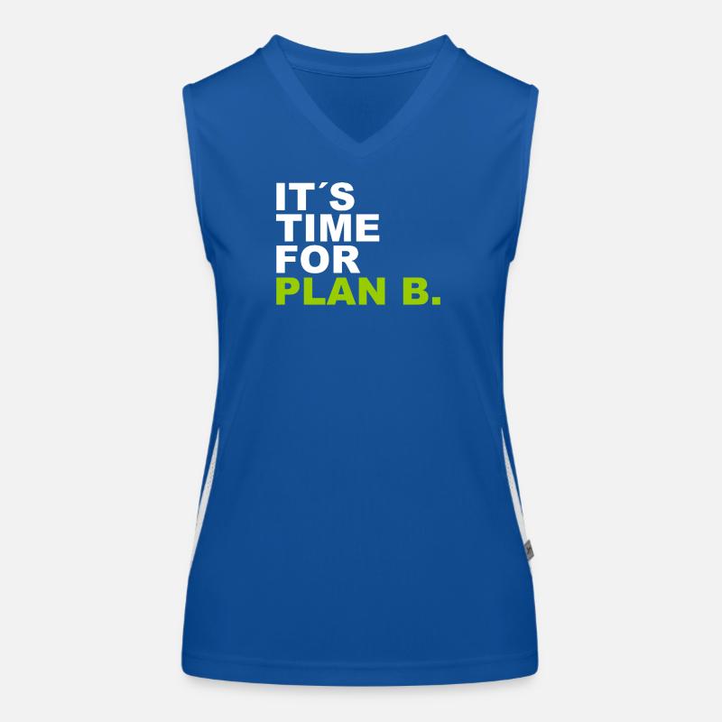 It´s Time for Plan B. Funktionelles Kontrast-Tank Top für Frauen