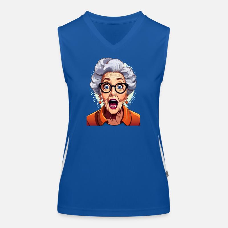 Erstaunte Großmutter Funktionelles Kontrast-Tank Top für Frauen