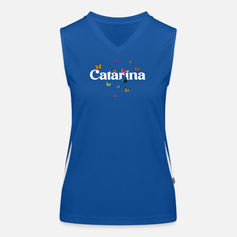 Schöner Mädchenname mit Schmetterlingen CATARINA Funktionelles Kontrast-Tank Top für Frauen