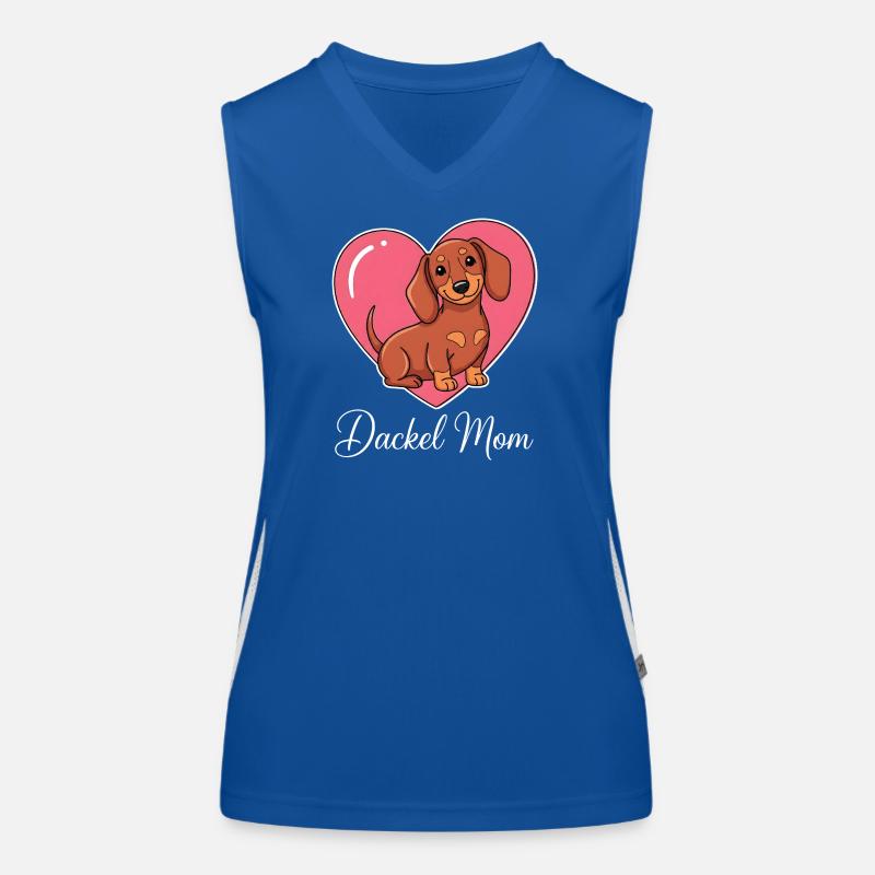 Motif de cœur de maman teckel style BD mignon Débardeur respirant contrasté Femme