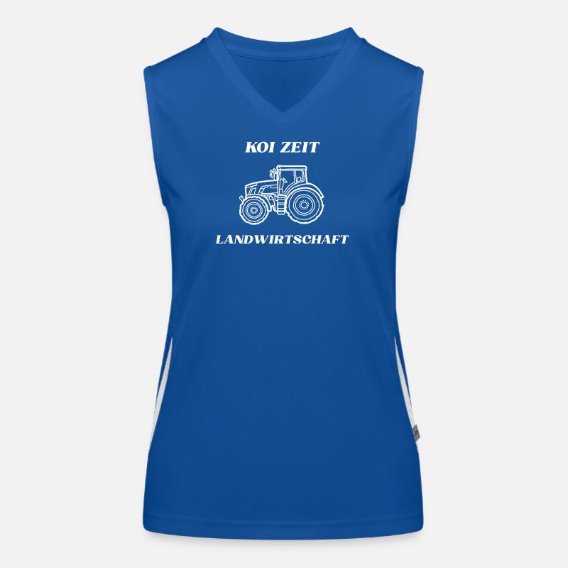 Koi Time Agriculture - Tractor with Saying Women's Functional Contrast Tank Top