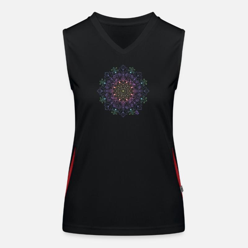 Leuchtendes Mandala Muster Funktionelles Kontrast-Tank Top für Frauen