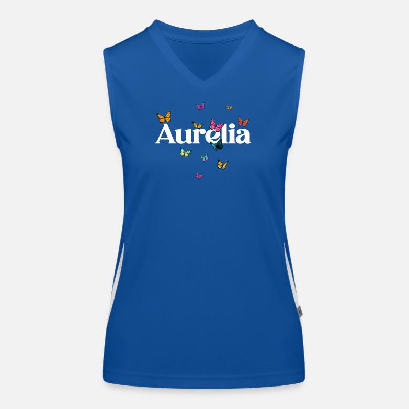 Schöner Mädchenname mit Schmetterlingen AURELIA Funktionelles Kontrast-Tank Top für Frauen